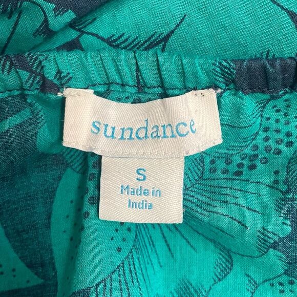 Sundance Grand Bays Jumpsuit Blue Teal Floral Cotton Voile Wide Leg Size Small - Picture 10 of 13